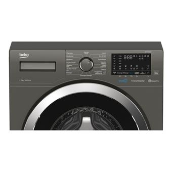 Beko Smart WTE7736XC2M - Machine à laver - largeur : 60 cm - profondeur : 49 cm - hauteur : 84 cm - chargement frontal - 50 litres - 7 kg - 1400 tours/min - gris Manhattan