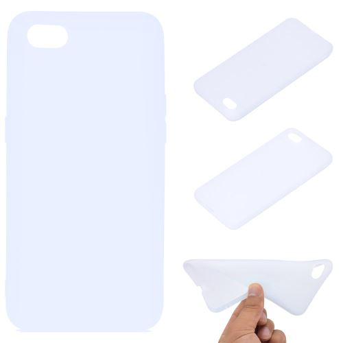 Coque en TPU couleur unie souple givré blanc pour votre Oppo A1k