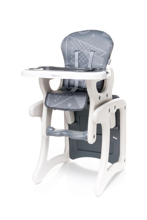 Confortable chaise haute / table enfant FASHI 2en1 - max 15kg - gris