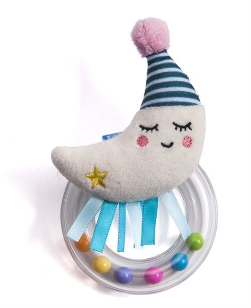 Taf Toys hochet Mini Moonjunior 13 cm bleu/blanc