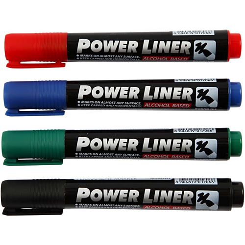 Creotime Stylos permanents Power Liner quatre couleurs