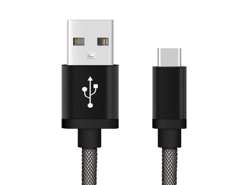 Chargeur USB Type-C - 1.0 mètre (Noir-Filet de poisson)