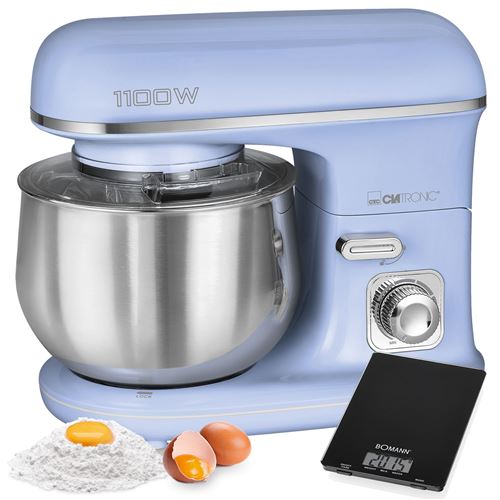 Bomann KM 6030 B Robot Pâtissier Boulangerie Cuisine Ménager Multifonction Bol 5L Azul