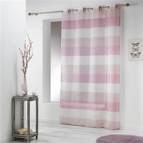 Panneau a oeillets 140 x 240 cm tisse bayadere carlina Rose