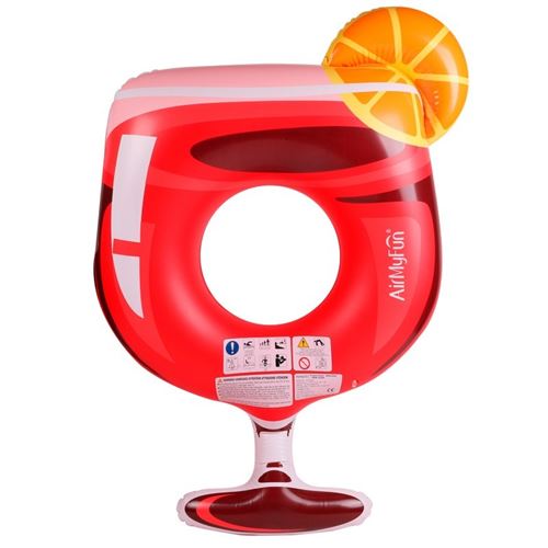Bouée Gonflable Ronde XXL pour Piscine & Plage Ultra Confort, Flotteur Deluxe - Cocktail Passion ø158cm