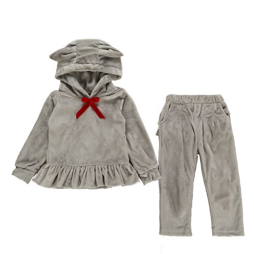 Enfant Tout-Petit Bébé Cartoon Manches Longues à Capuche Hauts + Ruffle Pantalons Tenues Set YEZB300