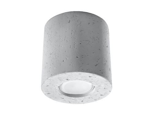 Plafonnier style industriel ORBAS - béton - D. 10 x H. 10 cm - gris