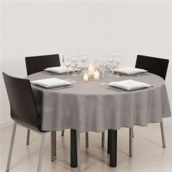 5 Sur Nappe Antitache Ronde 180cm Gris Clair Achat Prix Fnac