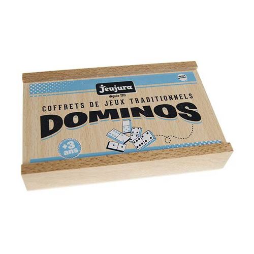 Jeujura Jeu De Dominos En Bois - Coffret En Bois