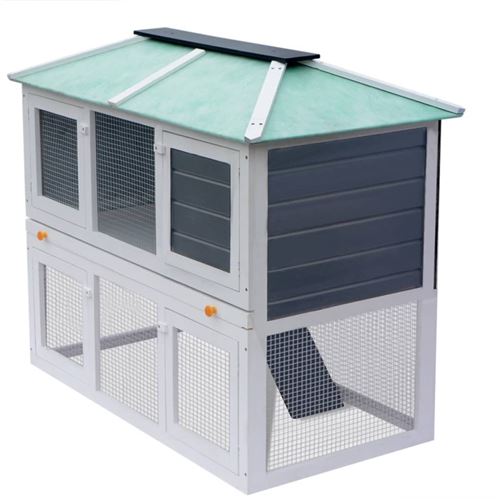 Vidaxl - Cage double pour animaux Bois Noir