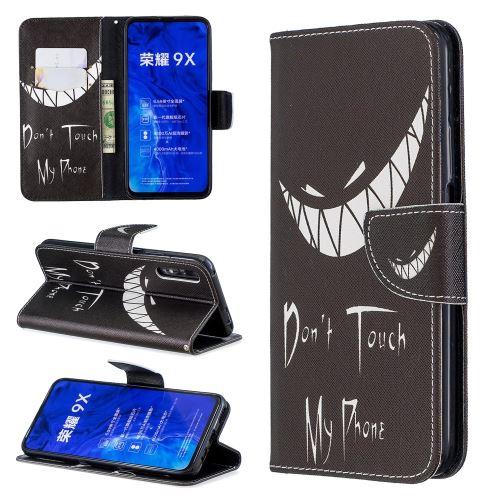 Etui en PU style d'impression ne touche pas mon téléphone pour votre Huawei Honor 9X/Honor 9X Pro