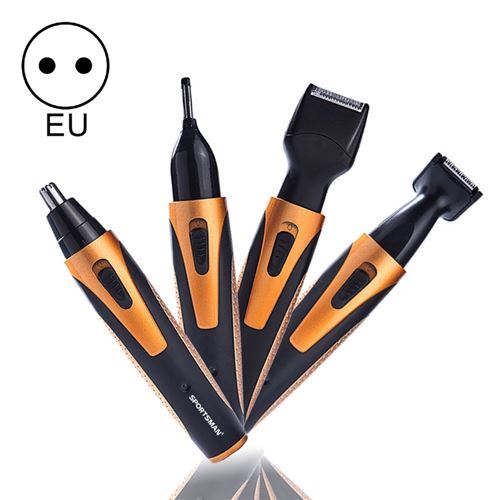 Rasoir Electrique Tondeuse Rechargeable 4 En 1 Cheveux Visage Sourcils Or Noir 