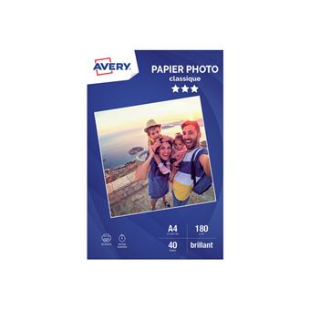 Avery Papier Photo - Brillant - blanc - A4 (210 x 297 mm) - 180 g/m² - 40 feuille(s) papier photo