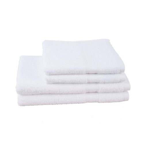 JULES CLARYSSE Lot de 2 serviettes+ 2 draps de bain Élégance - Blanc