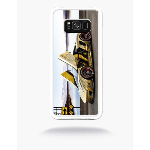 Coque Tuning Voiture Jaune Compatible Samsung S8 Bord Transparent