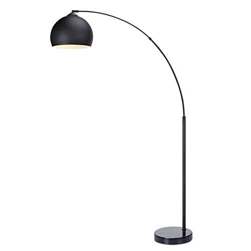 Versanora Arquer lampadaire arc lampe de sol abat-jour noir pied marbre noir