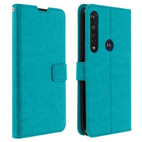 Etui pour Motorola Moto G8 Plus avec Porte-carte Fonction Support Vintage bleu