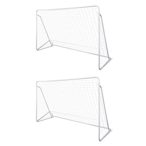 vidaXL Voetbalgoals 2 st 240x90x150 cm staal
