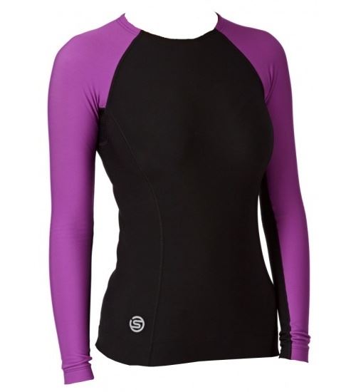 Skins THERMO SHIRT A200 FEMMES LONG NOIR VIOLET