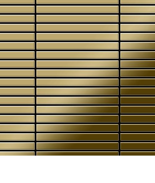Mosaïque métal massif Carrelage Titane miroir Gold doré Grosseur 1,6mm ALLOY Linear-Ti-GM 0,94 m2