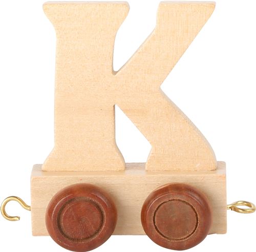 Small Foot chariot de train lettre K bois beige 5 x 3,5 x 6 cm