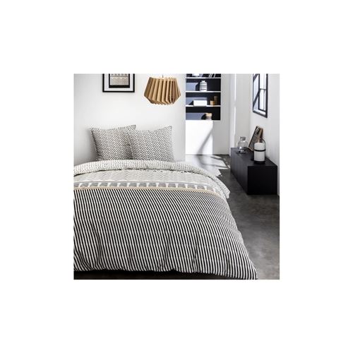 TODAY Parure de couette Sunshine 2.25 - 100% Coton - 220 x 240 cm - Creme et noir