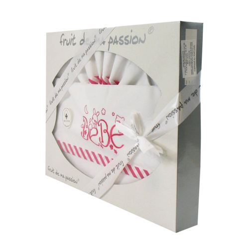 Coffret Parure de draps blanc et fushia Bébé