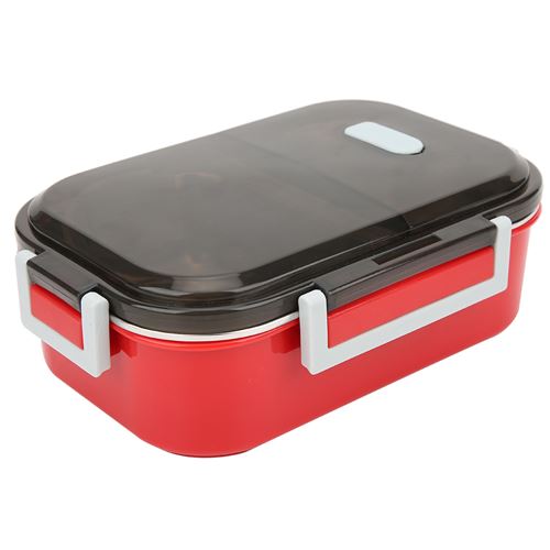 Boîte à lunch en acier inoxydable 304 Récipient de nourriture portable 700ml - Rouge