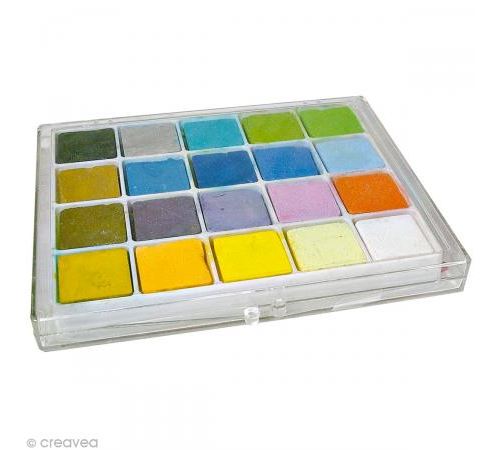 Palette de 20 craies pastels pour scrapbooking