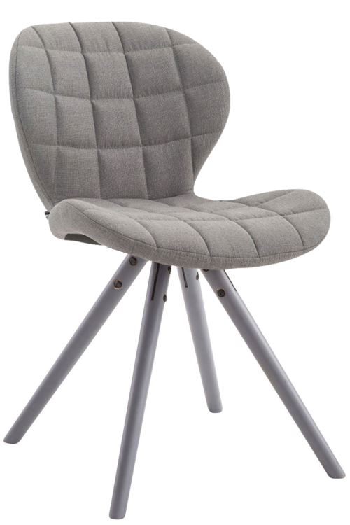 Chaise visiteur Alyssa tissu piètement rond , Gris/Gris