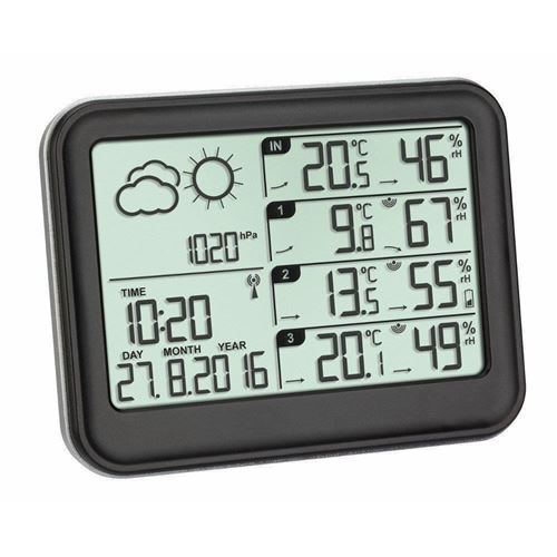 Non Communiqué Noir Station Météo Radiopilotée Numérique Tfa Dostmann 35.1142.01