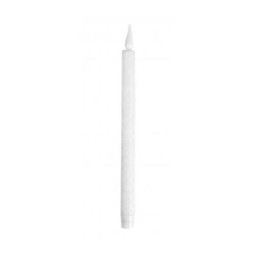 Bougie à LED pailletée blanc - Chandelle H 28 cm - Décoration de Noël