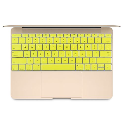 (#101) Soft 12 inch Silicone Keyboard Protective Cover Skin for new MacBook, American Version(Yellow)
