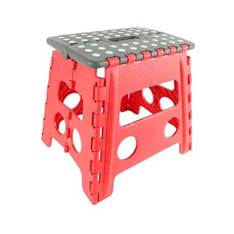 Je Cherche Une Idee - Marche pied pliable bicolore rouge et gris Je Cherche Une Idee - Marche pied pliable bicolore rouge et gris