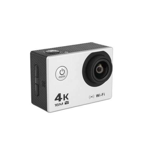 Caméra de sport 4K Ultra HD WIFI 16MP, 1080P / 30fps, 170 degrés, LCD 2.0 pouces, caméra HD étanche 30M DV casque - Gris argenté