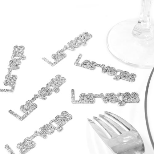 Lot de 60 Confettis de table thème Las vegas coloris Argent - 5,5 x 1 cm