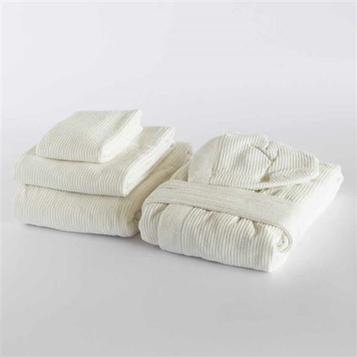 Set de 3 Serviettes + Peignoir Unisex Svad Dondi Skipper, Taille: L, Couleur: Blanc - Argent