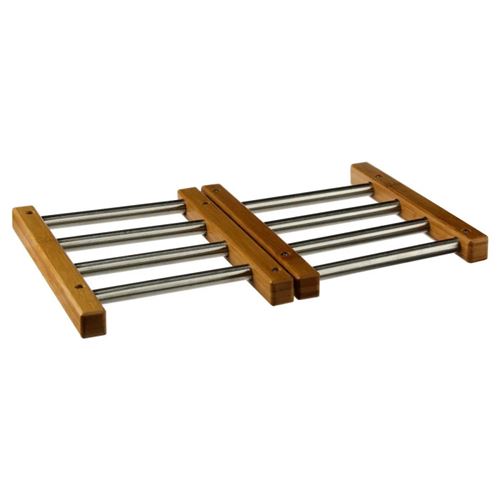 Aucune Marron Five Simply Smart - Dessous De Plat Extensible Bambou & Inox 35Cm Gris