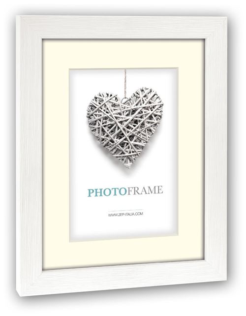 Zep V32684-Cadre 15x20 cm avec Passe Partout pour Photo 10x15 cm Régent 4, Bois, Blanc, Ivoire, 22,5 x 17,5 x 1,5 cm