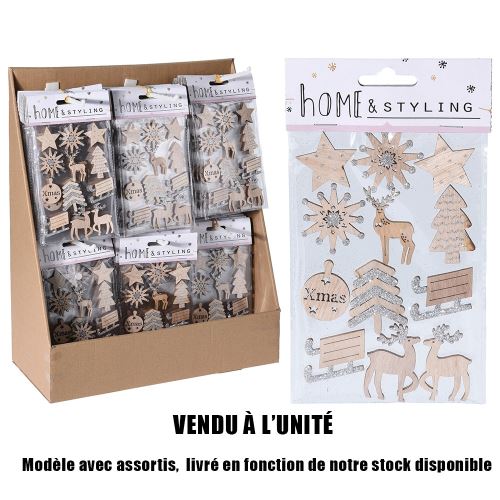 planche 12 autocollants bois noël
