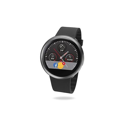 MyKronoz ZeRound2 - 45 mm - noir - montre intelligente avec bande - silicone - noir - affichage 1.22 - 256 Mo - Bluetooth - 57 g
