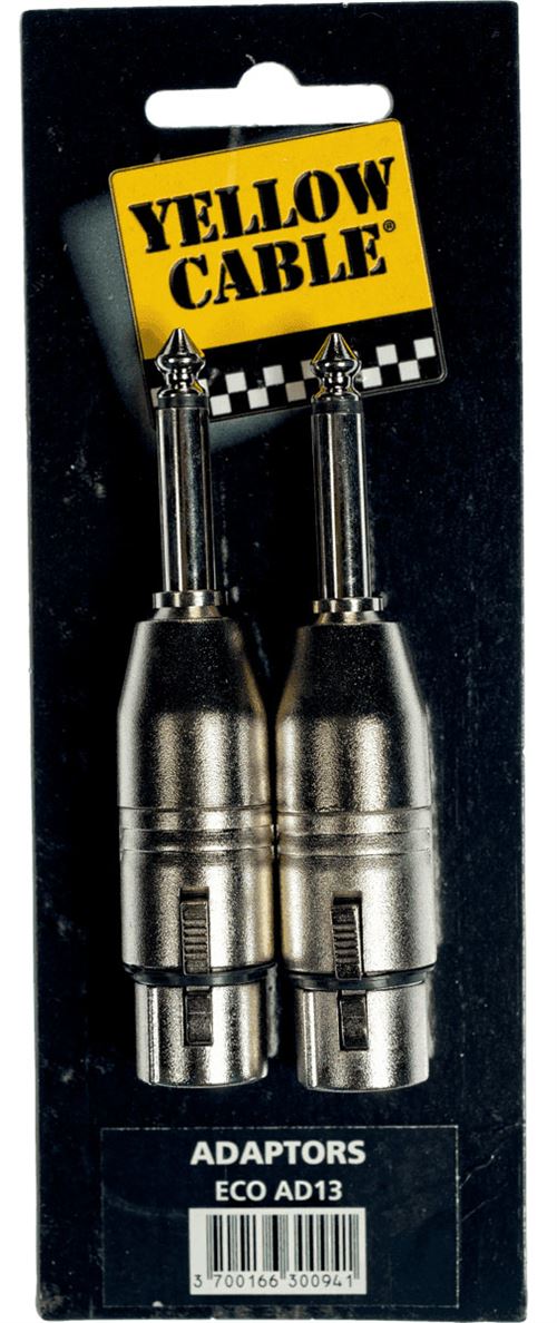 Yellow Câble AD13 - 2 Adaptateurs XLR femelle - jack mâle mono 6,35