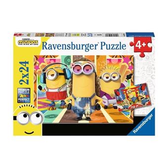 Puzzle enfant Ravensburger Les Minions en action Minions 2 2x24 pièces