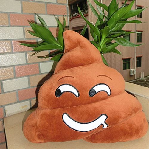 Jouet en Peluche Oreiller forme de poo 35*30cm amusant #2Marron