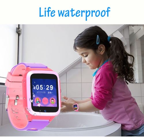 Montre connectée intelligente anti-perte GPS Smartwatch1.44 pouces pour enfants filles garçons Rose