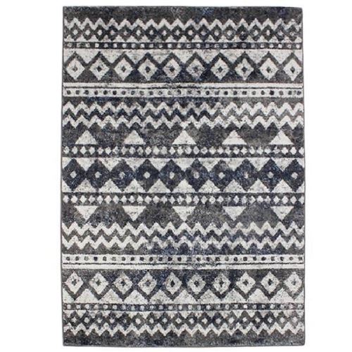 FLORA Tapis Ethnic blues 133x190 cm Gris bleuté