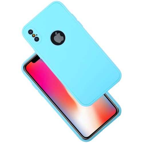 iPhone X Coque Protection Silicone Bleu Coque Protection Plastique Bouclier Arrière ALS48216