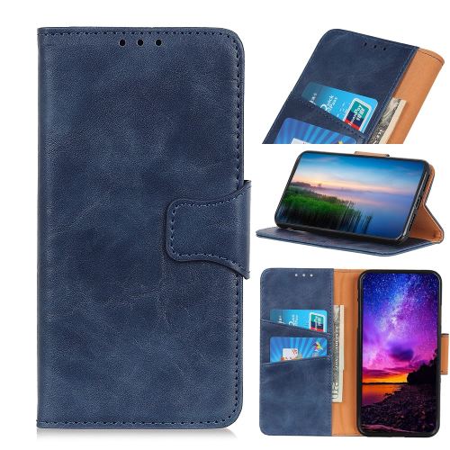 Etui en PU crazy horse magnétique split avec support bleu pour votre Nokia 4.2