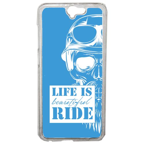 Coque Life Is Beautiful Ride Fond Bleu Compatible One A9 Transparent