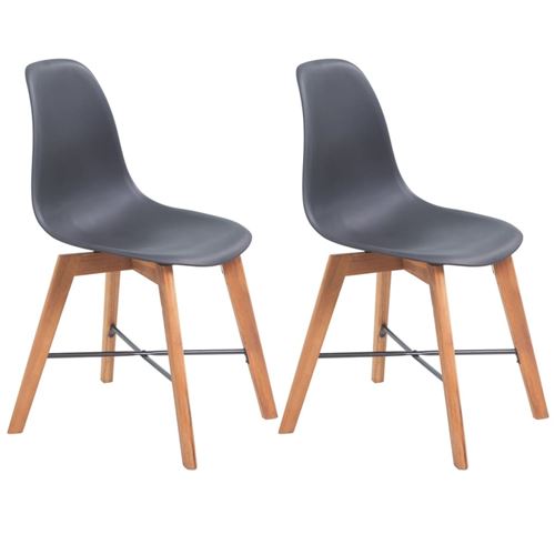 vidaXL Chaise de salle à manger 2 pcs Noir